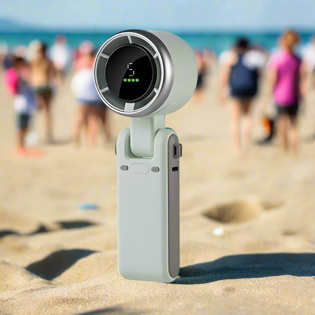 Portable device with a screen on a white background